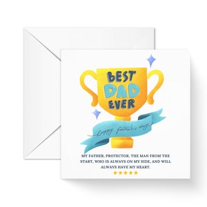 Best Dad Ever Happy Fathers Day Poem Card, First Fathers Day, Gifts for Dad, Card for Dad, I love you, Personalised card for him