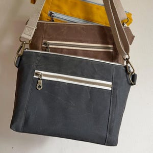Bolso bandolera de lona encerada, bolso Greenbriar, bolso de hombro hecho a mano, bolso bandolera pequeño, bolso minimalista, regalo para ella