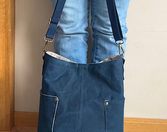 Waxed Canvas Crossbody Bag, Compass Bag, Shoulder Bag