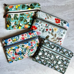 Medium Zipper Pouch, Zipper Travel Pouch, Purse Organizer Pouch, Toiletry Case