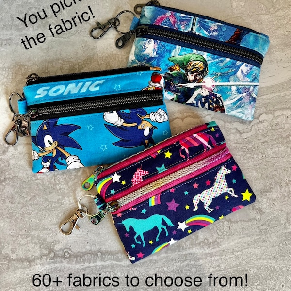 Kids Zipper Wallet, Zipper Pouch, Key Chain Wallet, Kids First Wallet