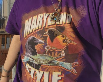 Maryland Style Unisex T-Shirt | Chesapeake Blue Crab, Oriole, Raven