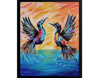Paradise | Colorful Hummingbird Wall Art Poster