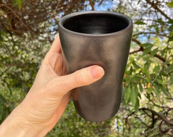 Gun Metal Black - Large Dimple Ceramic Cup