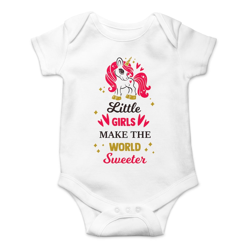 Baby Shower Gift Funny Bodysuit Gift Little Girls Make The World Sweeter Onesie\u00ae Announcement Gift for Girls