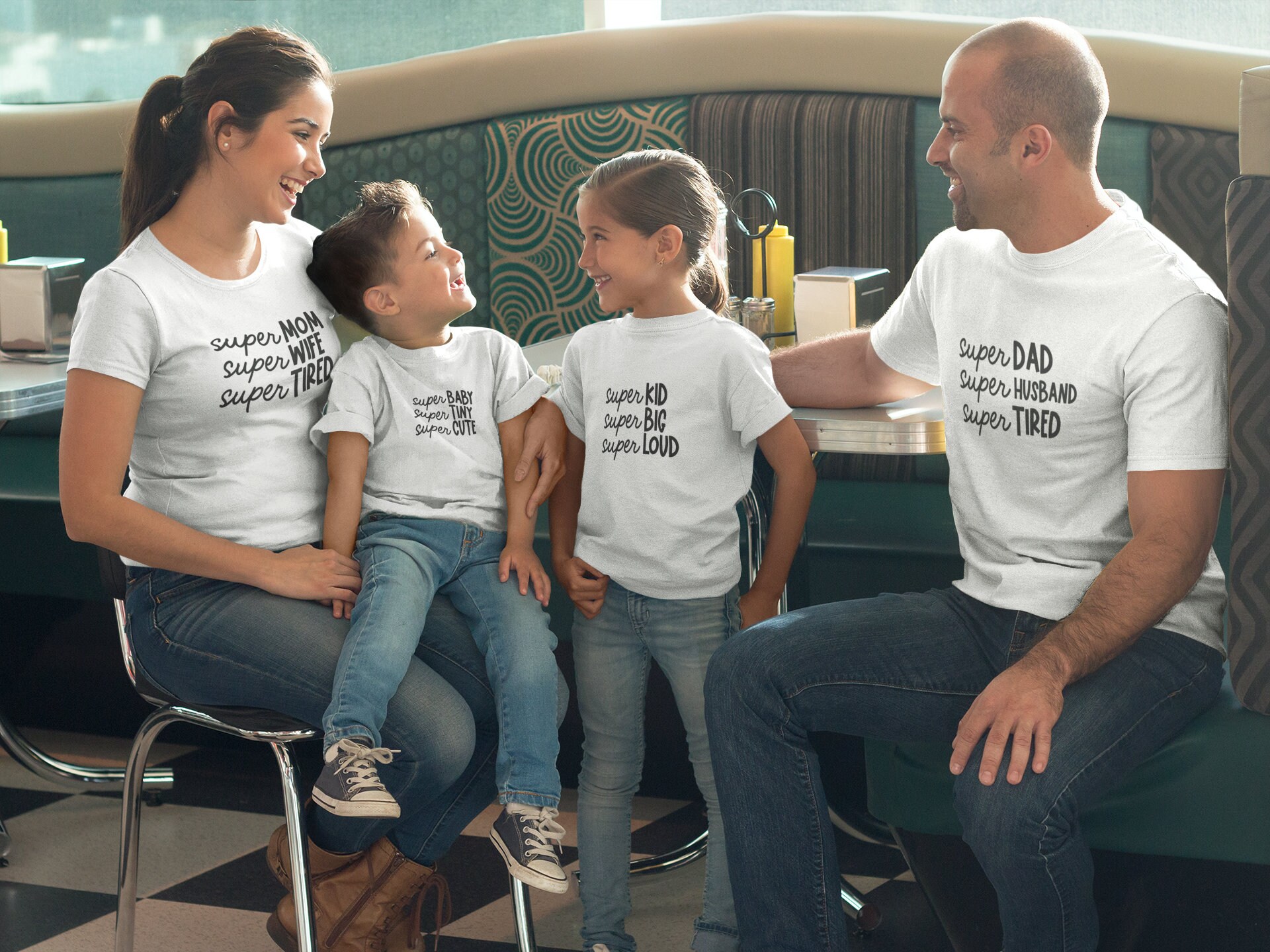 Family TShirts Super Tired Funny Family Matching Shirts Etsy