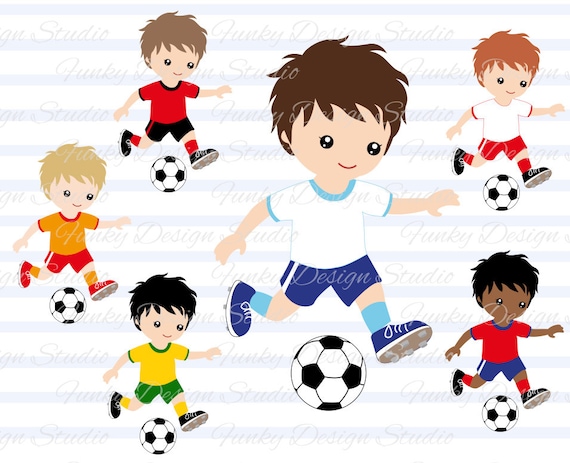 Soccer Boy Digital Clipart Soccer Boys Clip Art Digital Etsy