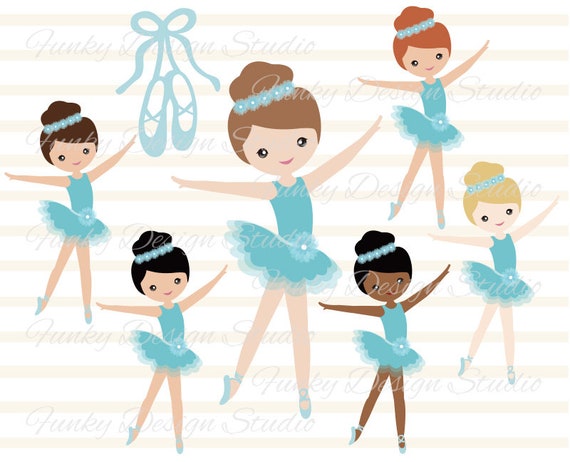 Blue Ballerina Digital Clip Art Blue Ballet Dancer Clipart Etsy