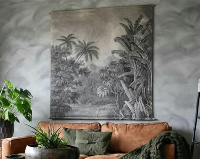 Jungle Wall Hanging Tropical Palm Tree XXL Etsy