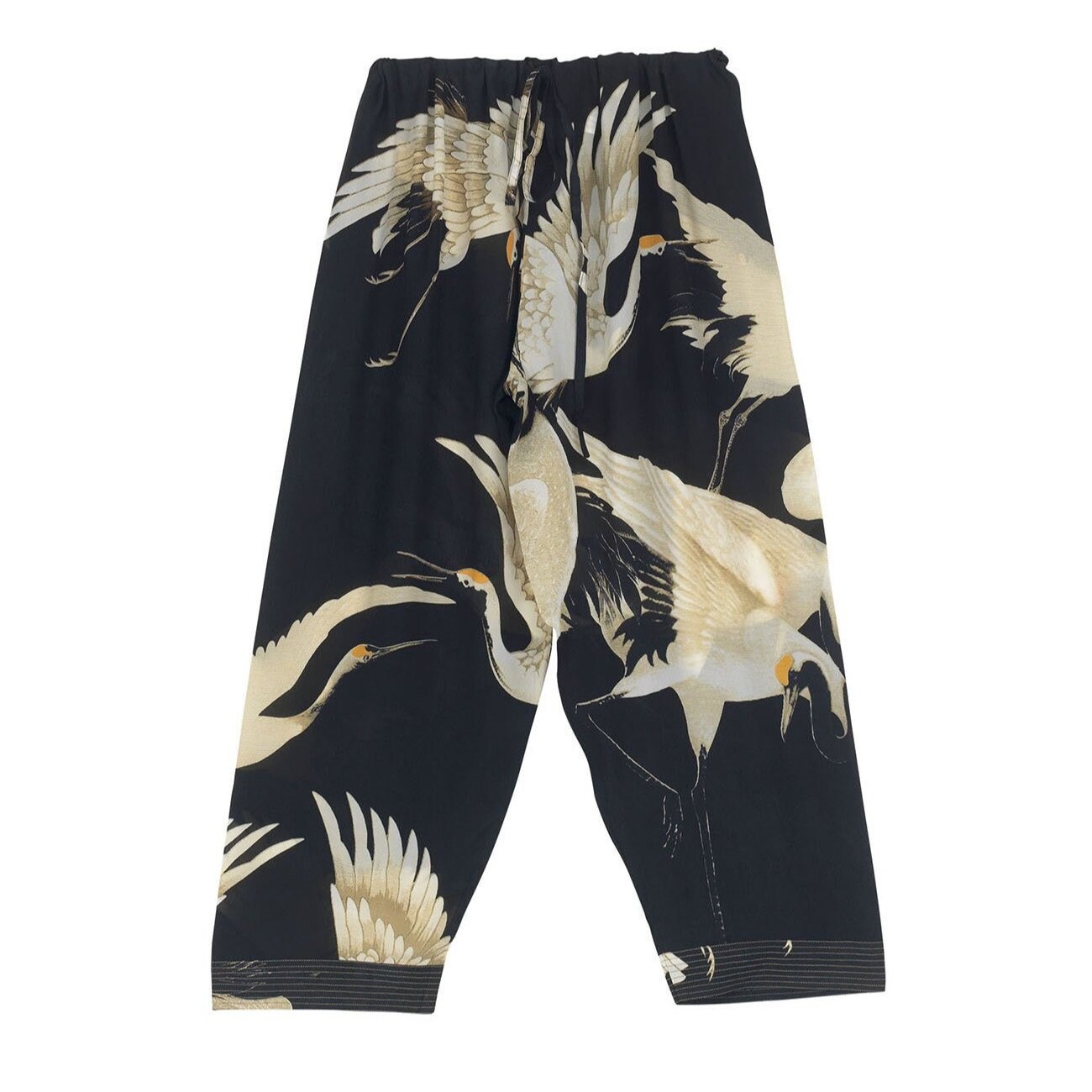 Black Stork Crepe Cropped Pants - Etsy 