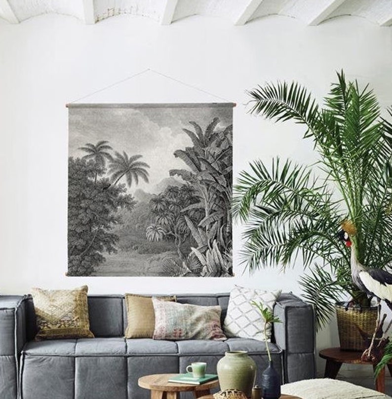 Jungle Wall Hanging Tropical Palm Tree XXL Etsy