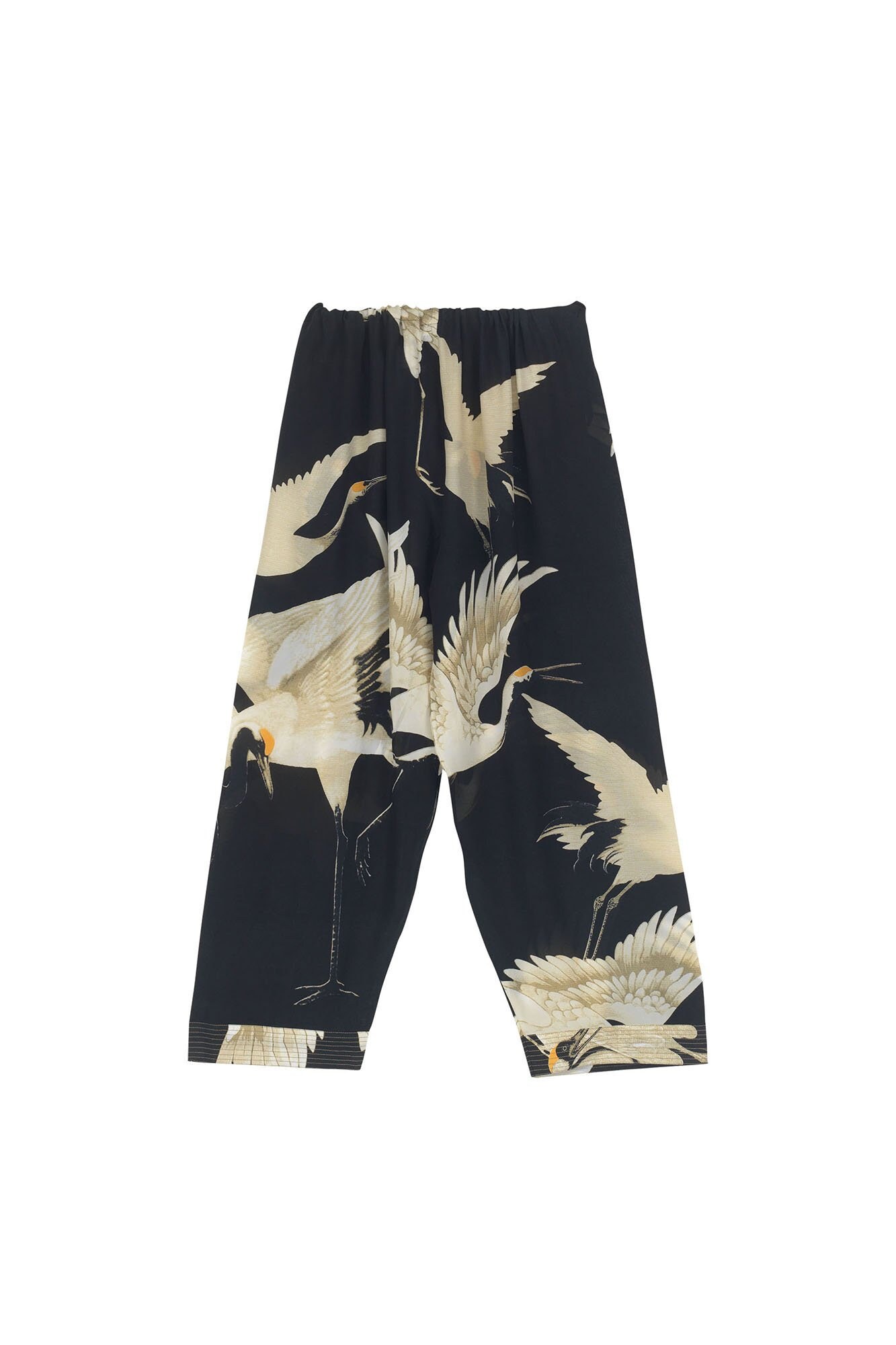 Black Stork Crepe Cropped Pants - Etsy 