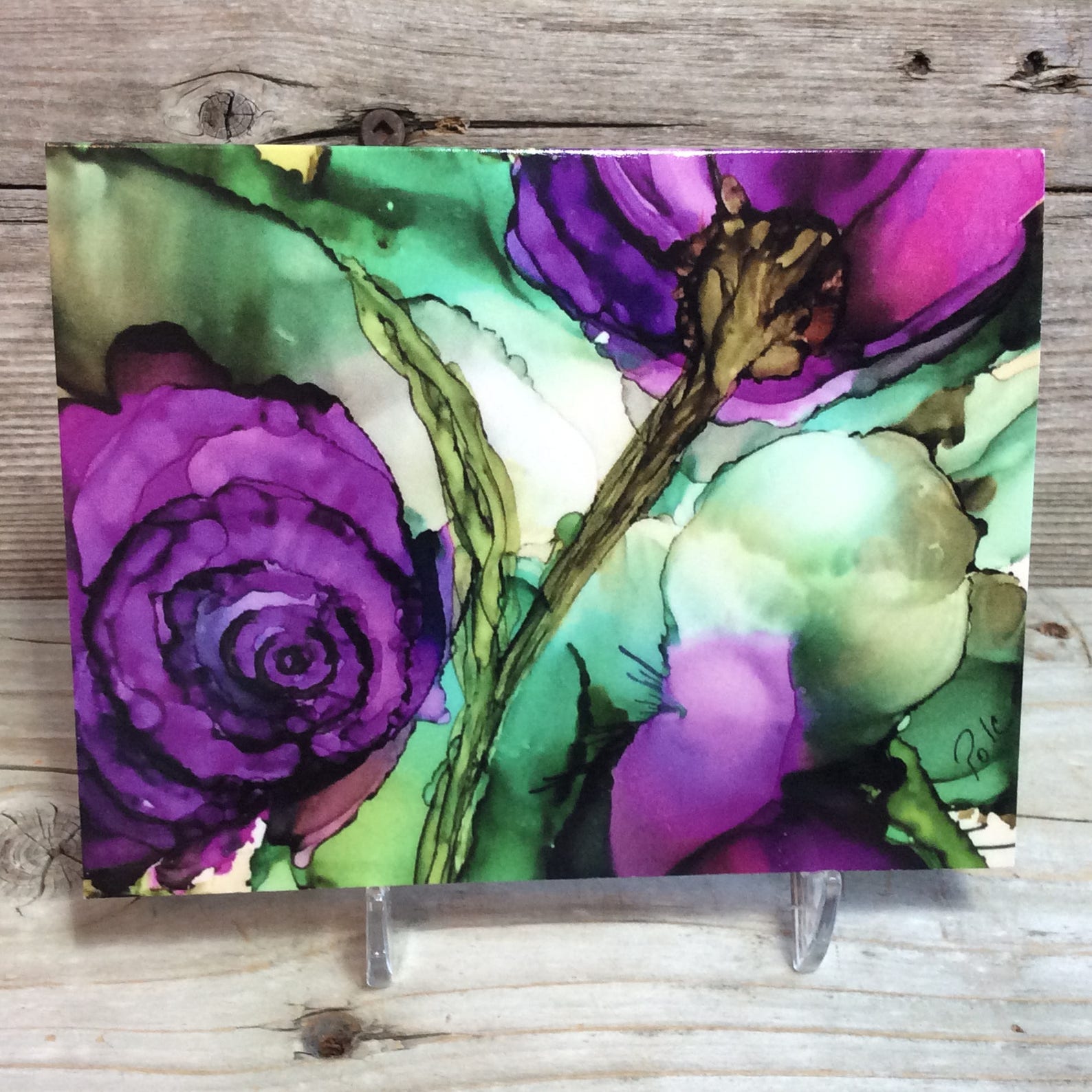 Alcohol Ink Note Card Print. Blank Note Card. Original Art Etsy