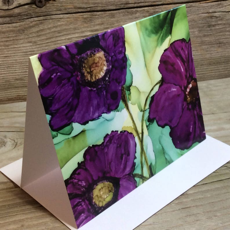 Alcohol Ink Note Card Print. Blank Note Card. Original Art Etsy