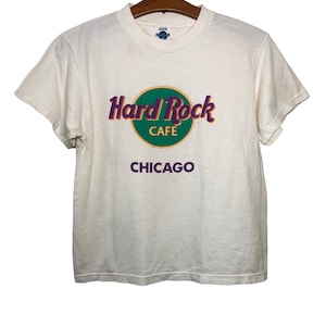 Vintage 90s Hard Rock Cafe Chicago T Shirt Youth Medium Size