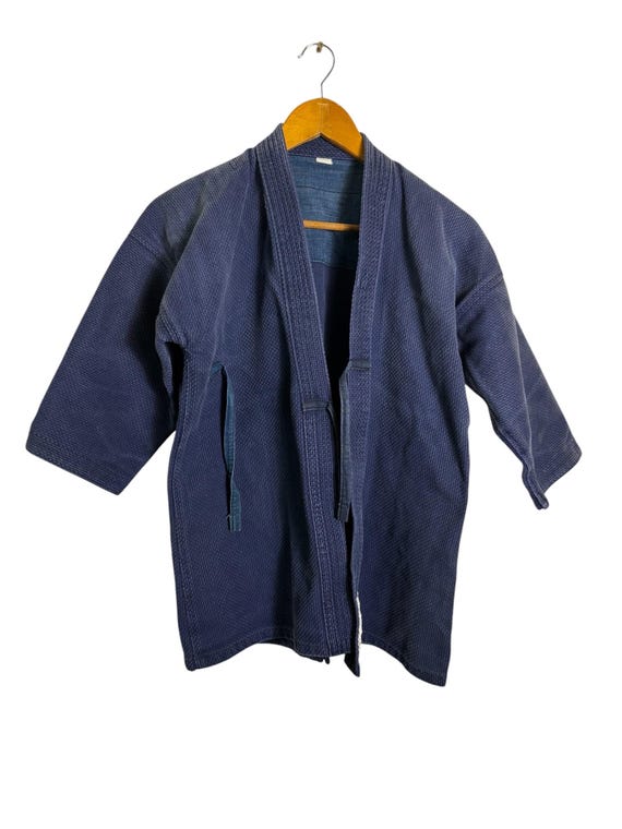 Vintage Japanese Traditional Indigo Kendo Sashikoo Kimono Style Kids Youth