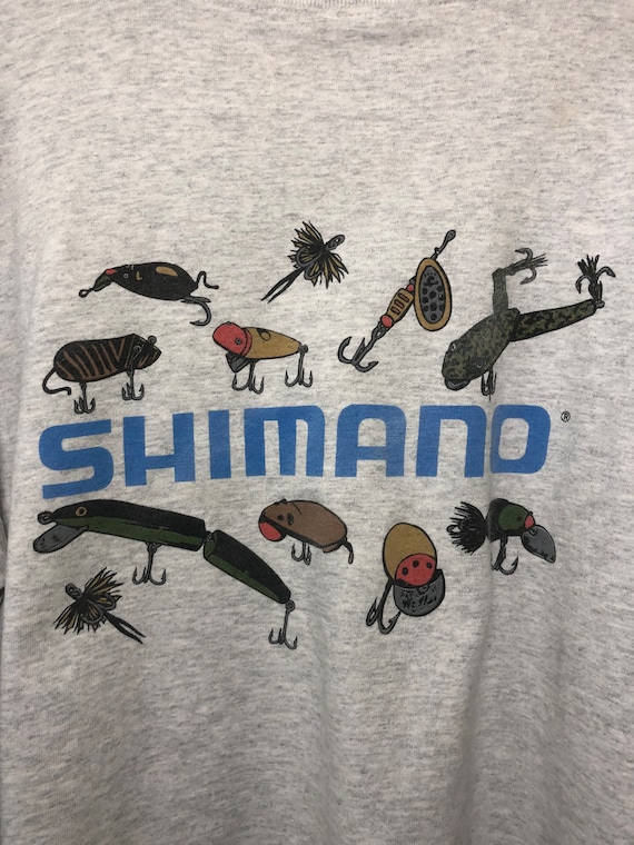 Vintage 90s Shimano Fishing Lure Sweatshirt Crewneck Large Size -   Denmark
