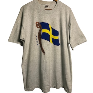Vintage 90s Sverige Sweden Swedish Souvenir T Shirt XL Size