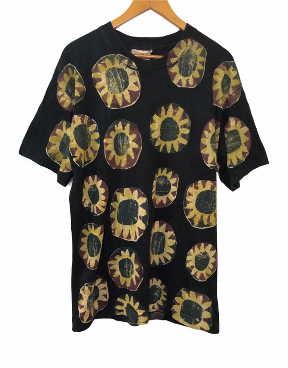 Vintage 90s OVP Full Print Sunflower Art T Shirt - Etsy