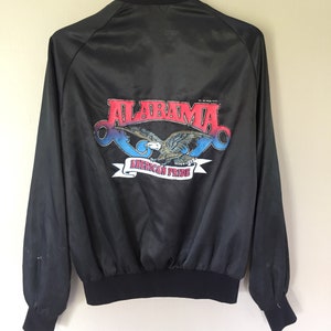 Vintage Alabama Band  American Pride Tour Promo Album Satin Black Jacket Medium Size