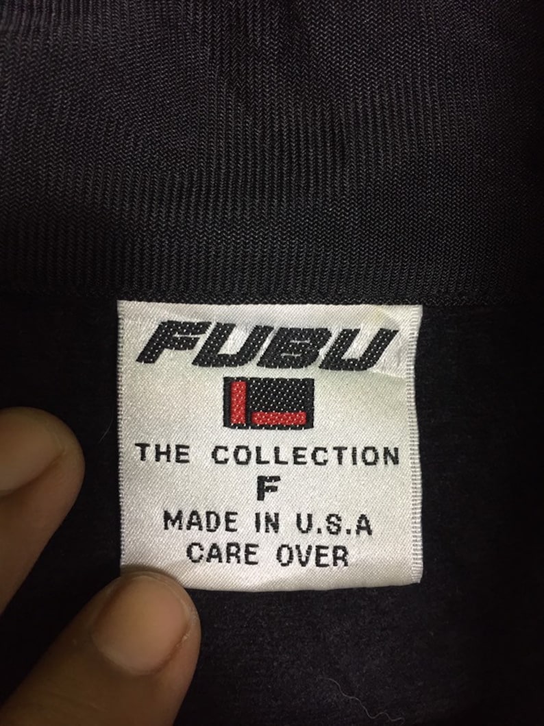 Vintage 90s Fubu Sport Hip Hop Streetwear Sweat Jacket Side Tape Size F ...