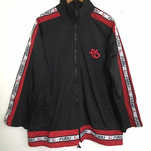 Vintage 90er Jahre Fubu Sport Hip Hop Streetwear Sweat Jacke Side Tape Size F