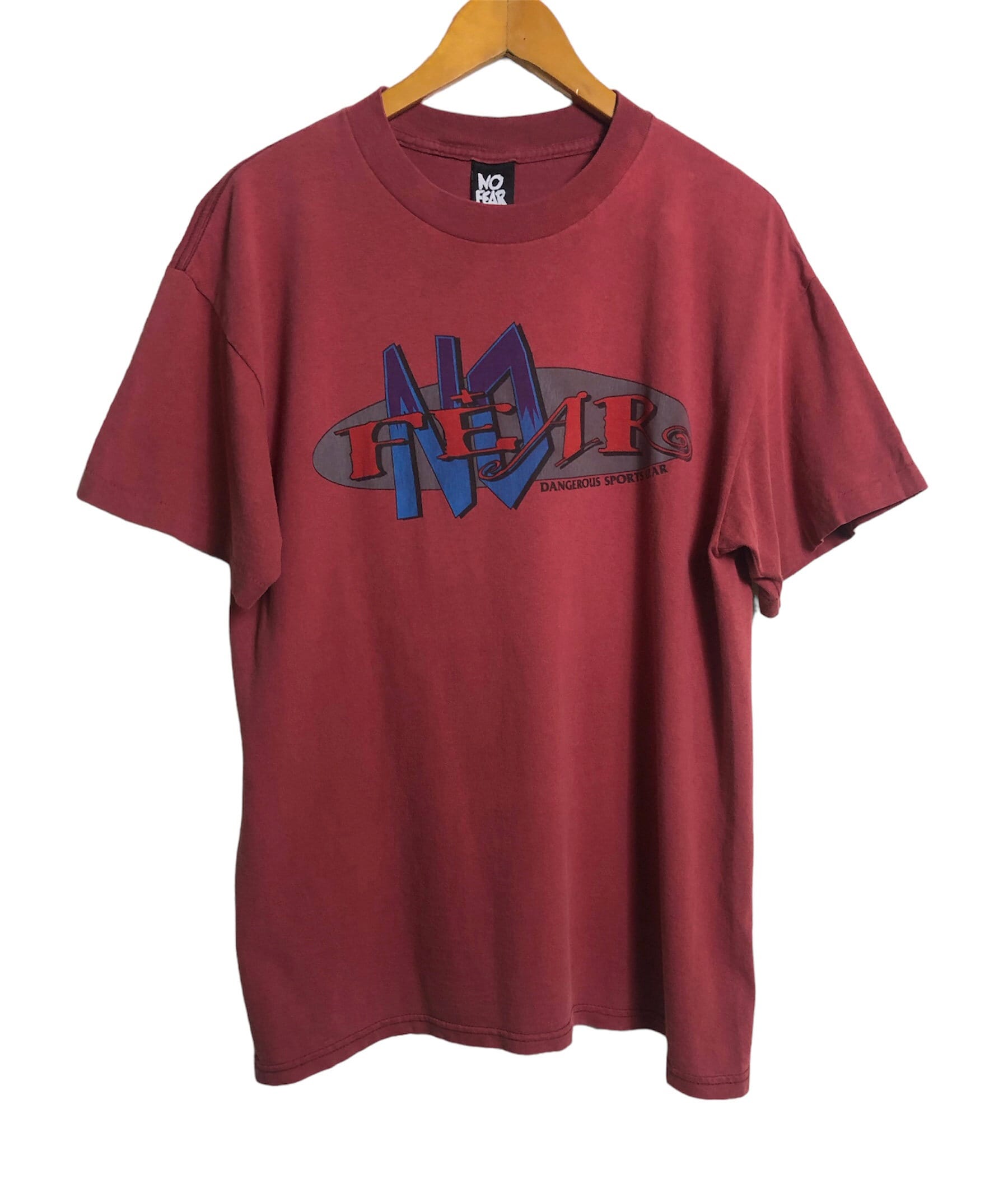 Vintage 90s No Fear Streetwear Skate Skateboard T Shirt Large Size