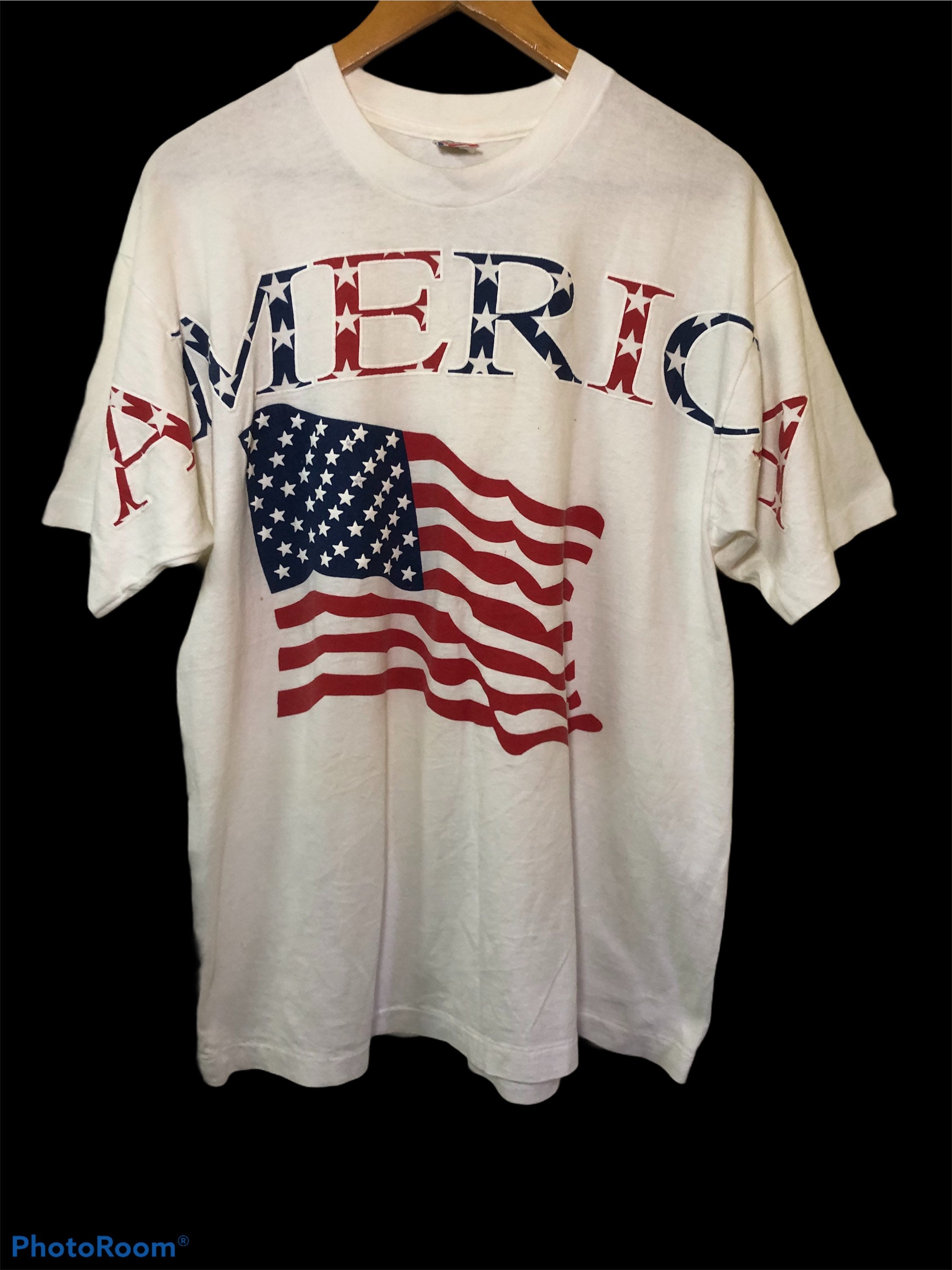 Vintage 90s America USA OVP Full Print T Shirt XL Size - Etsy