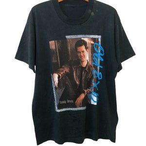 Vintage 80s Randy Travis Promo Tour Concert Album T Shirt