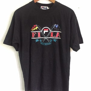Vintage 90s Fila Big Logo T Shirt Medium Size