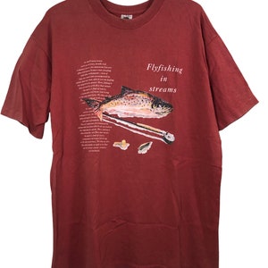 Vintage 90er Jahre Fliegenfischen In Streams T Shirt