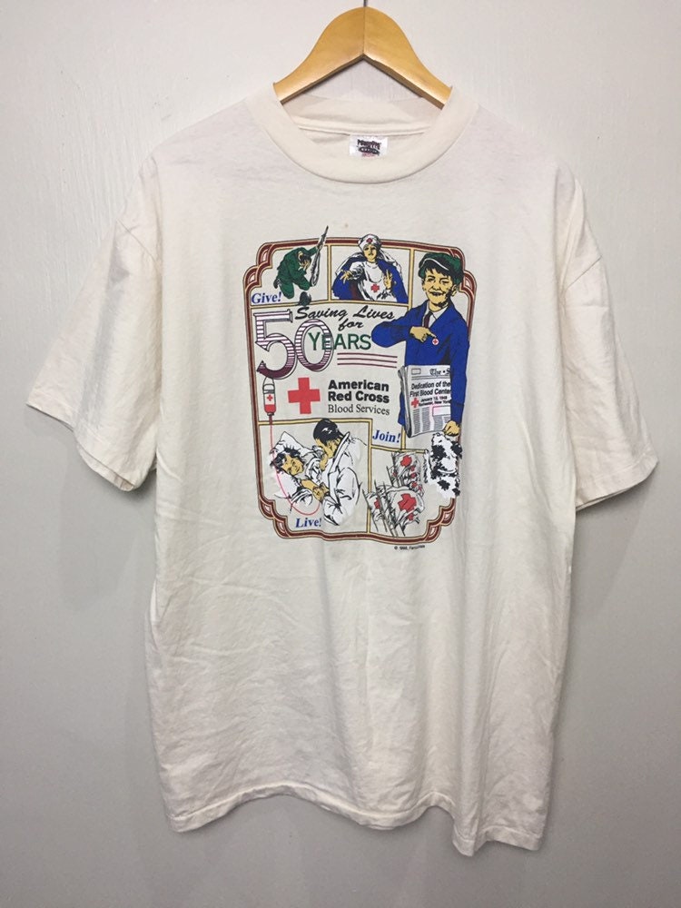 Vintage 90s American Red Cross Blood Services T Shirt XL Size - Etsy UK Vintage 90s American Red Cross Blood Services T Shirt XL Size - Etsy UK