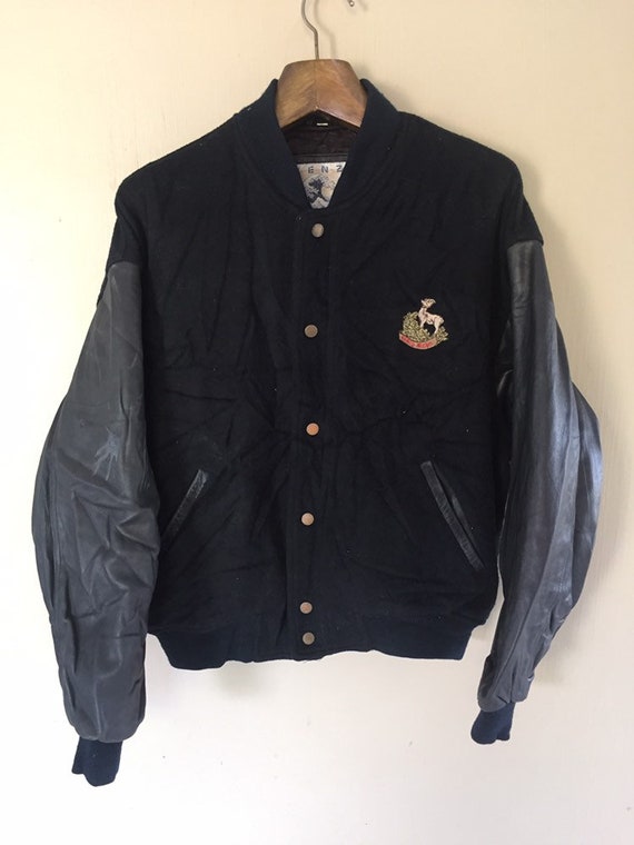 KENZO ケンゾーLeather Sleeve Varsity Jacket Vintage Kenzo Varsity Jacket With Leather Sleeve - Etsy Canada