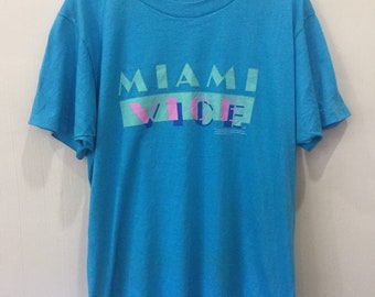Vintage 80s Miami Vice American Television Series T Shirt Large Size