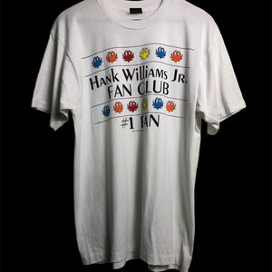 Vintage 90s Hank Williams Jr Fan Club #1 Fan T Shirt XL Size