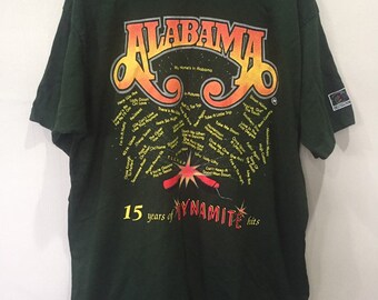 Maglietta vintage anni '90 Alabama 15 Years of Dynamite Hits Album, taglia XXL