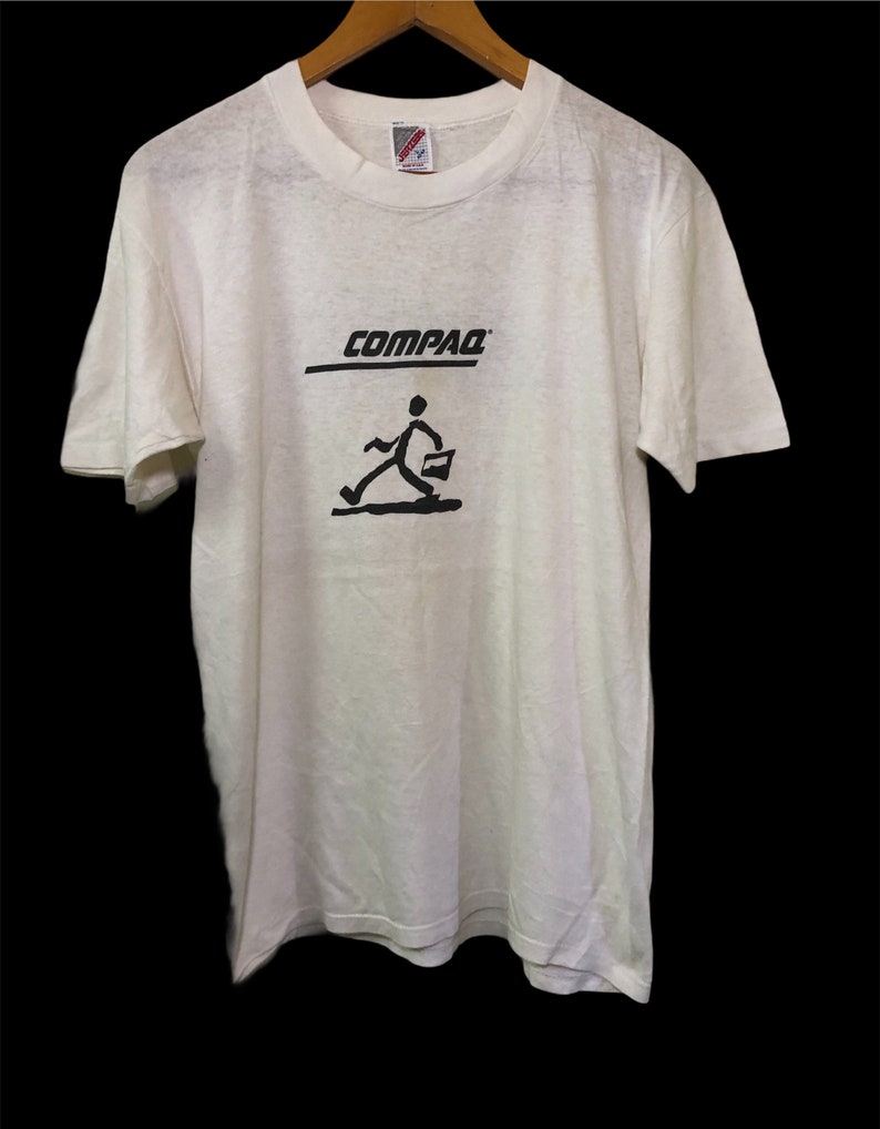 Vintage 90s Compaq Dell Apple Computer T Shirt Large Size image 1