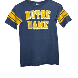 Vintage Champion Blue Bar Notre Dame T Shirt Large  14-16 Size