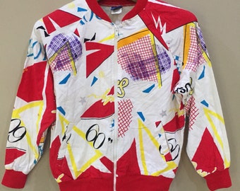 Vintage Ocean Pacific Op Hang Ten Surf Skate Hang Lose California Schönes Design Zipper Jacke Große Größe