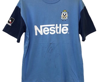 Rare Jubilo Iwata Japan League Soccer Football #3 Oiwa With Signed T Shirt Medium Size