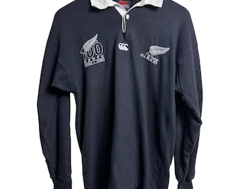 90s CANTERBURY ニュージーランド製 オールブラックス 古着 M 90s Canterbury of New Zealand Rugby Polos Short Sleeve
