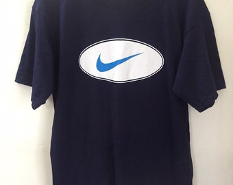 Vintage 90s Nike Big Logo Spellout T Shirt Medium Size