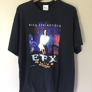 Maglietta vintage Rick Springfield EFX Alive Mgm Grand Ls Vegas, taglia XL