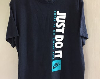 Vintage 90s NIKE Grey Tag Big Logo Spell Out T Shirt XL Size