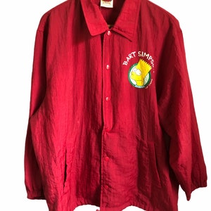 Vintage Bart Simpson Matt Groening Windbracker Snap Button Jacket