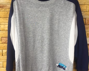 Vintage jaren 90 Nike grijs label sweatshirt ronde hals groot formaat