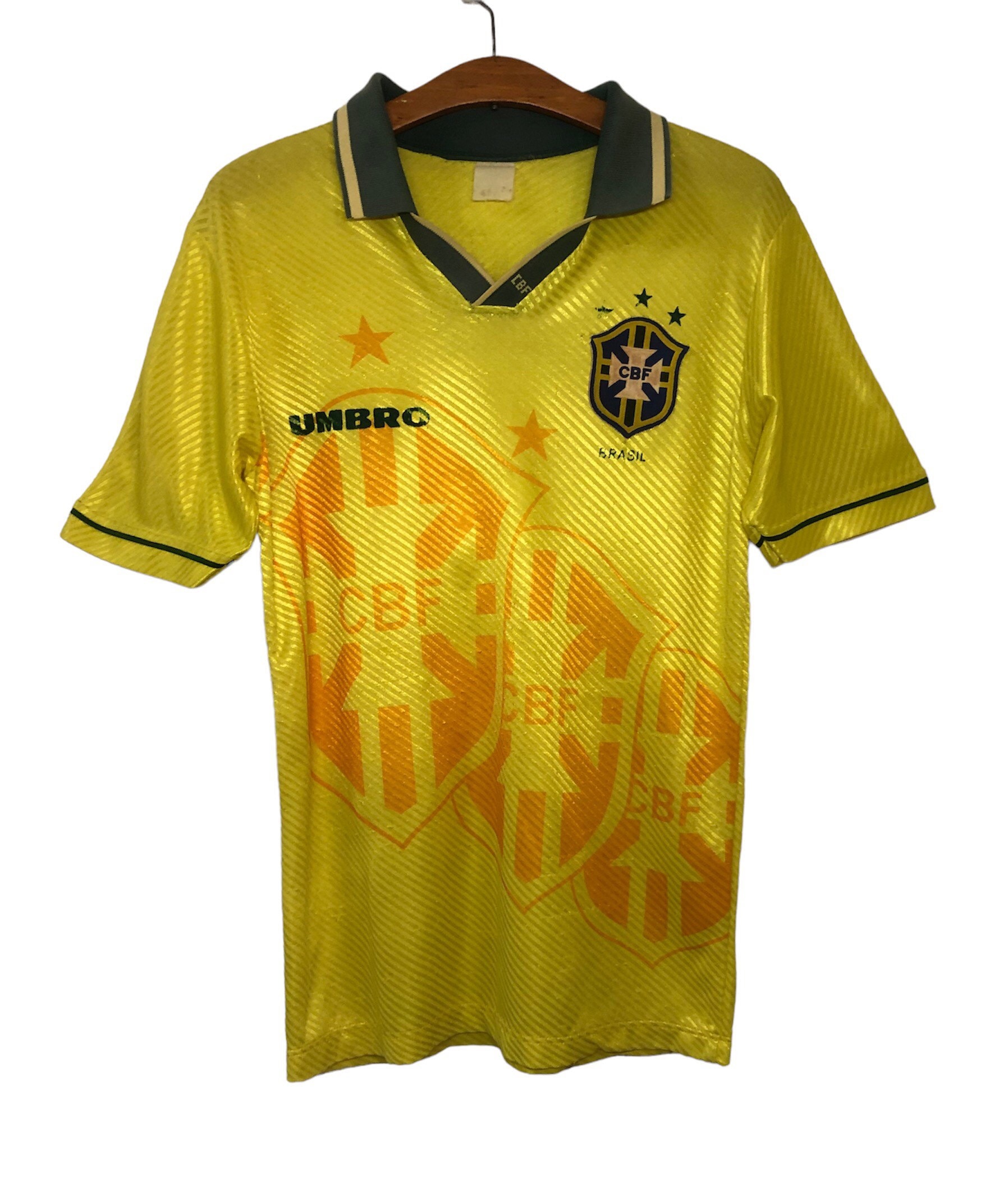 Vintage Brasil World Cup Home Soccer Football Jersey Medium Size