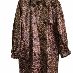 Rare Leopard Print Womens Coat Polyster Style Size 42