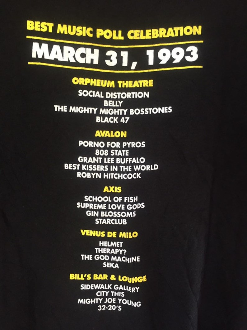 Vintage The Fifth Annual Boston Phoenix Wfnx Best Music Pool Celebrations Social Distortion Promo Concert T Shirt Medium Size