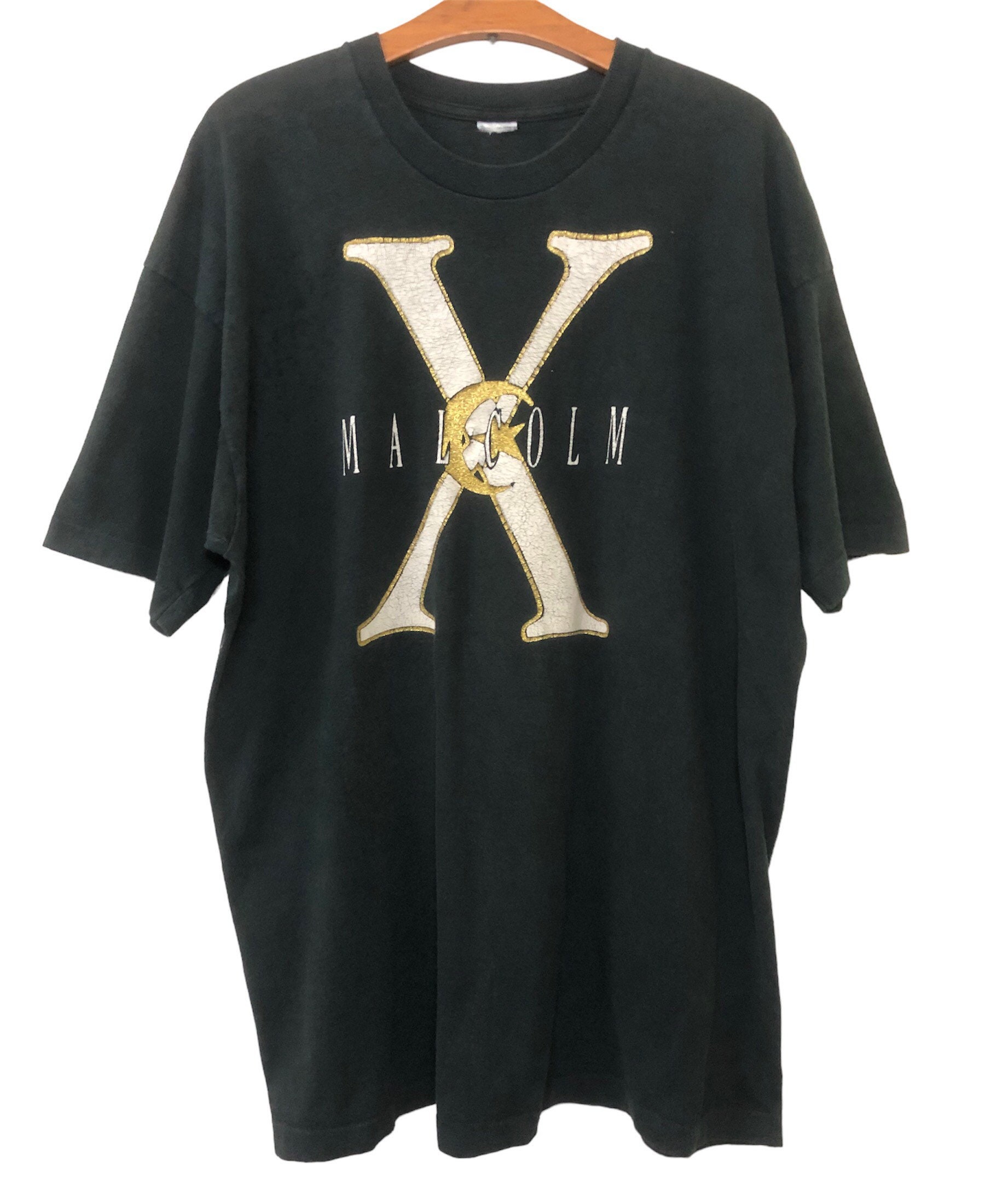 X | マルコムX ブラック USA製 Malcolm Tシャツ MALCOLM 90